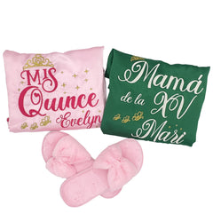 Bata Personalizada y pantufla para Quinceañera , Mamás , Madrinas, Hermanas, Amigas etc...