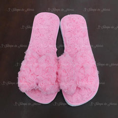 Pantufla para evento tipo moño Color Rosa Pastel