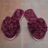 Pantufla para evento tipo moño Color Vino