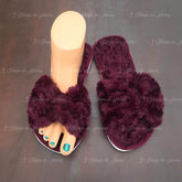 Pantufla para evento tipo moño Color Vino