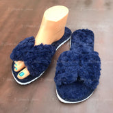 Pantufla para evento tipo moño Azul Marino