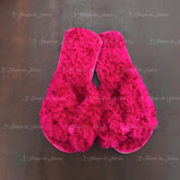 Pantufla para evento tipo moño Fucsia