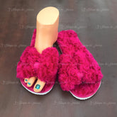 Pantufla para evento tipo moño Fucsia