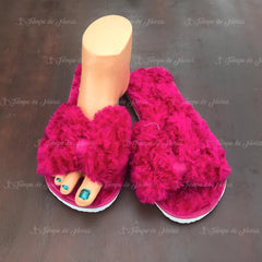 Pantufla para evento tipo moño Fucsia