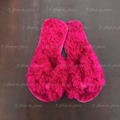 Pantufla para evento tipo moño Fucsia