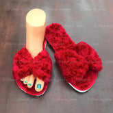 Pantufla para evento tipo moño Color Rojo