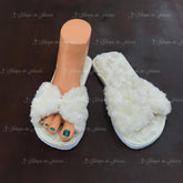 Pantufla para evento tipo moño Color Ivory