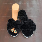 Pantufla para evento tipo moño Color Negro