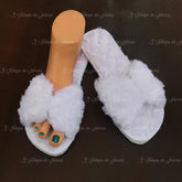 Pantufla para evento tipo moño Color Blanca