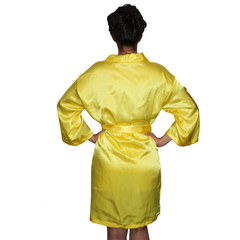 Bata Personalizada de Satín color Amarillo
