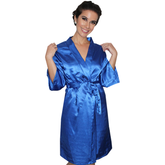 Bata Personalizada de Satín color Azul Rey
