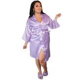 Bata Personalizada de Satín color Lavanda