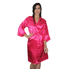 Bata Personalizada de Satín color Fucsia