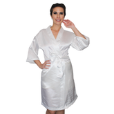 Bata Personalizada de Satín color Blanca