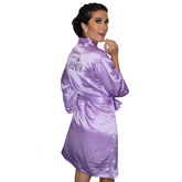 Bata Personalizada de Satín color Lila