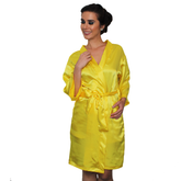 Bata Personalizada de Satín color Amarillo