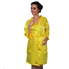 Bata Personalizada de Satín color Amarillo