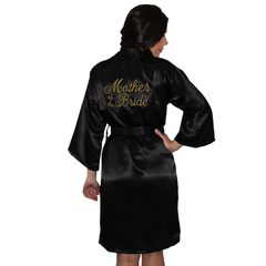 Bata Personalizada de Satín color Negra