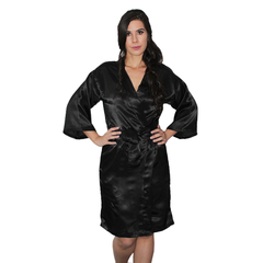 Bata Personalizada de Satín color Negra