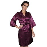Bata Personalizada de Satín color Morado Uva