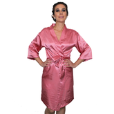Bata Personalizada de Satín color Rosa Palo Oscuro