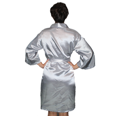 Bata Personalizada de Satín color Plata