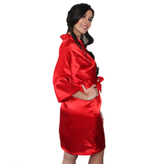 Bata Personalizada de Satín color Roja