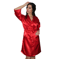 Bata Personalizada de Satín color Roja