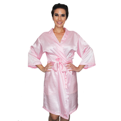 Bata Personalizada de Satín color Rosa Pastel