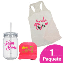 Kit Despedida de soltera Playeras + Gorra + Termo personalizados