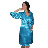 Bata Personalizada de Satín color Turqueza
