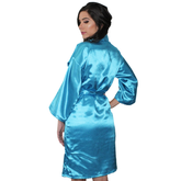 Bata Personalizada de Satín color Turqueza