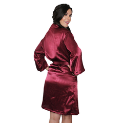 Bata Personalizada de Satín color Vino
