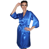 Bata Personalizada de Satín color Azul Rey
