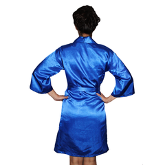Bata Personalizada de Satín color Azul Rey