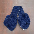 Pantufla para evento tipo moño Azul Marino