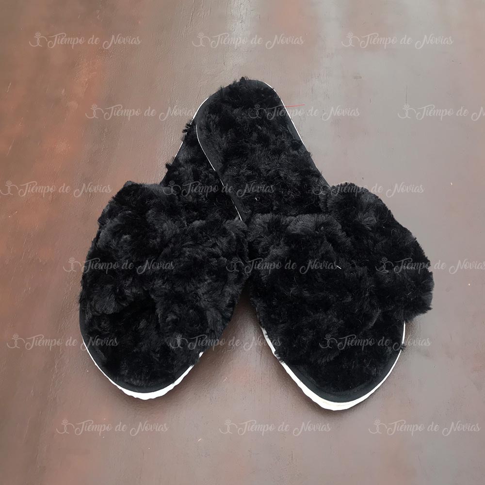Pantufla para evento tipo moño Color Negro